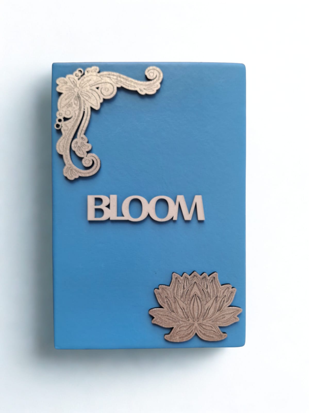 Journal - Aqua Blue with Silver Lotus