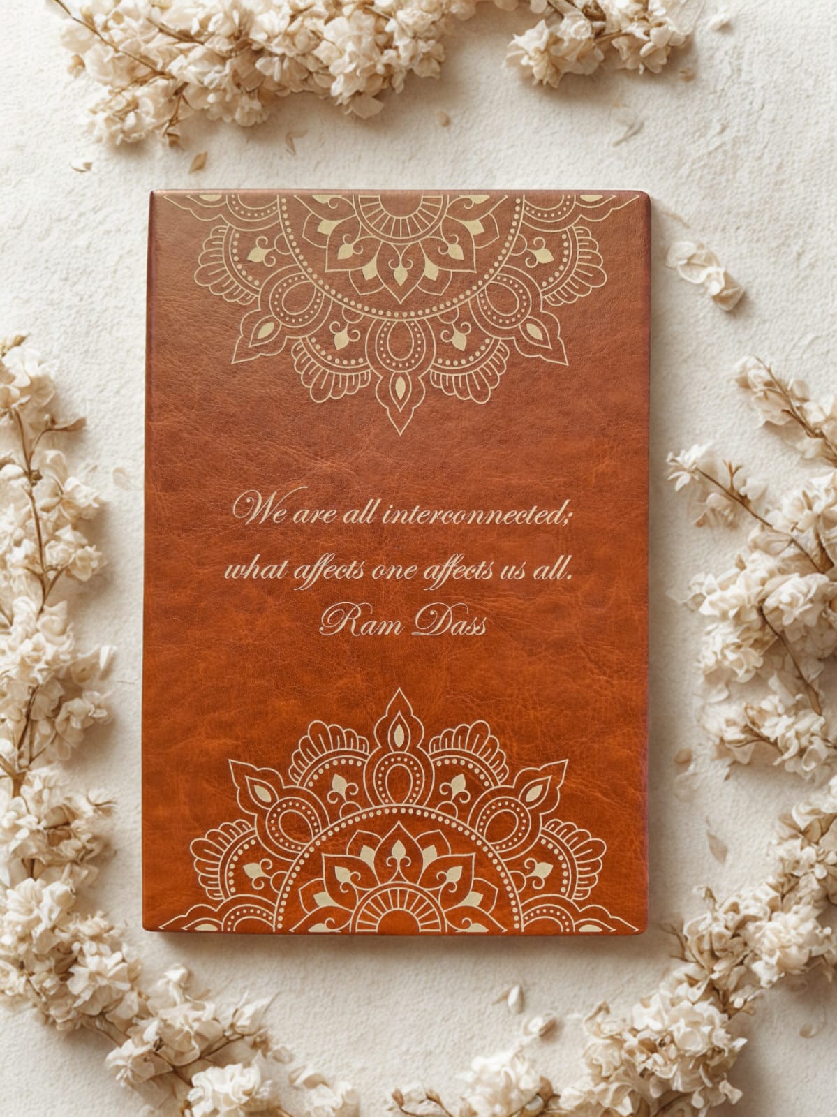 Journal Brown Tan Ram Dass Quote