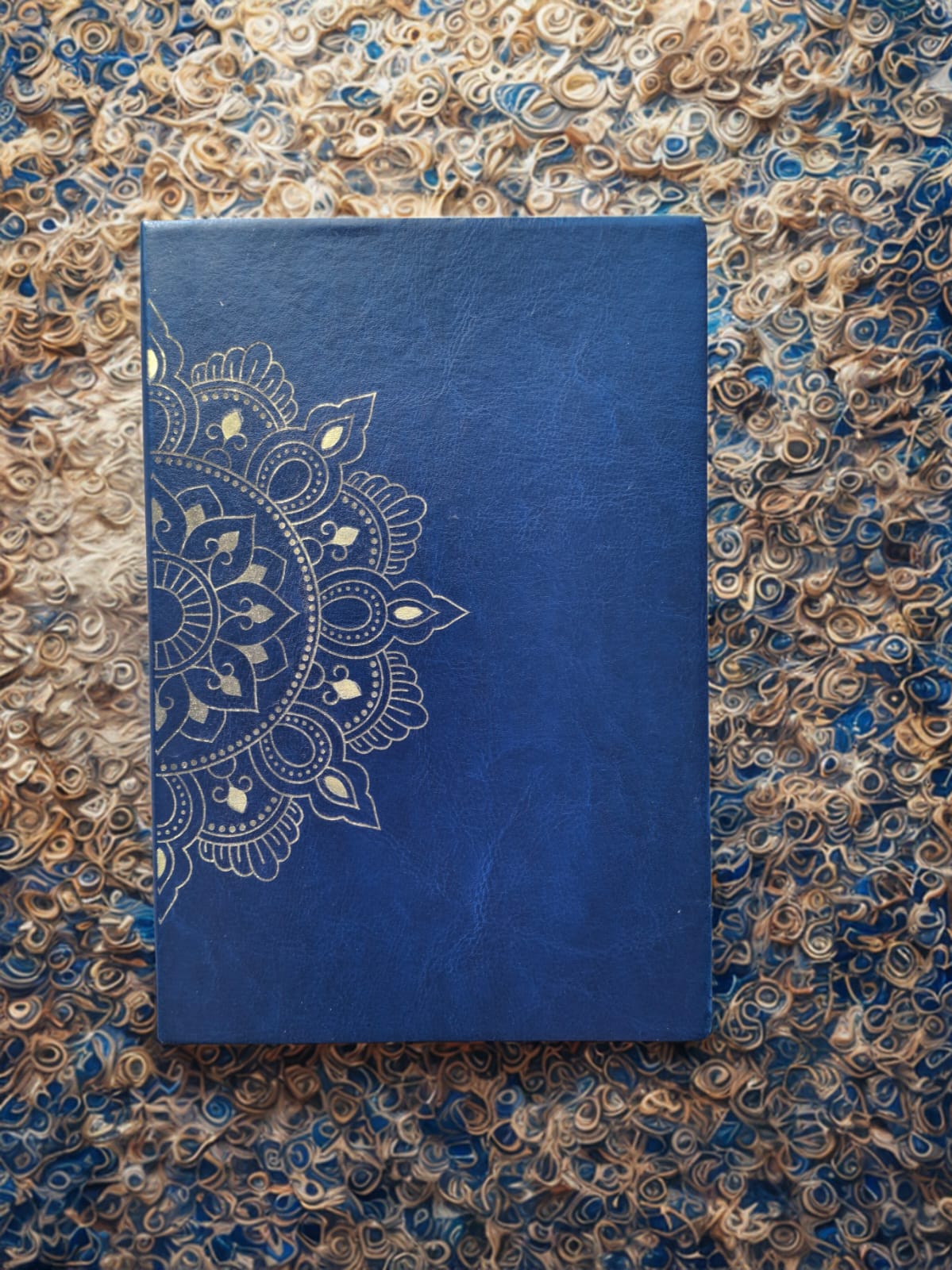 Journal Navy with Gold Half Mandala