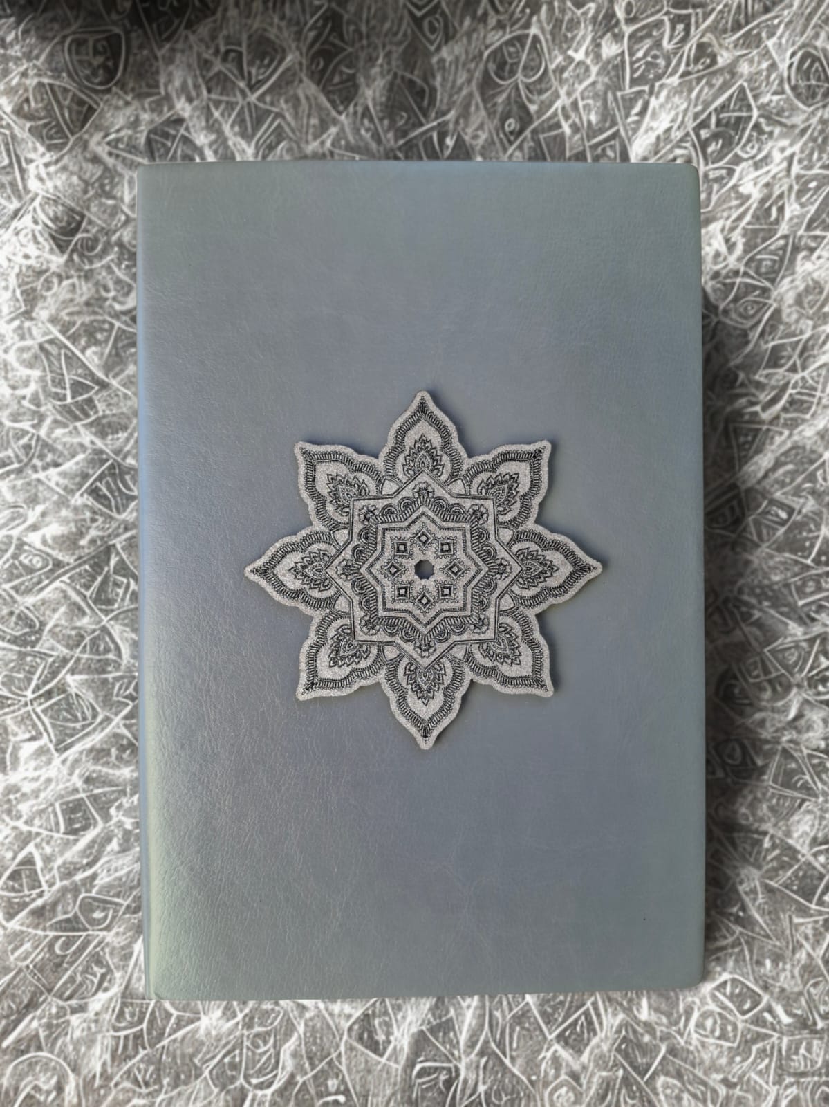 Journal Grey with silver Mandala