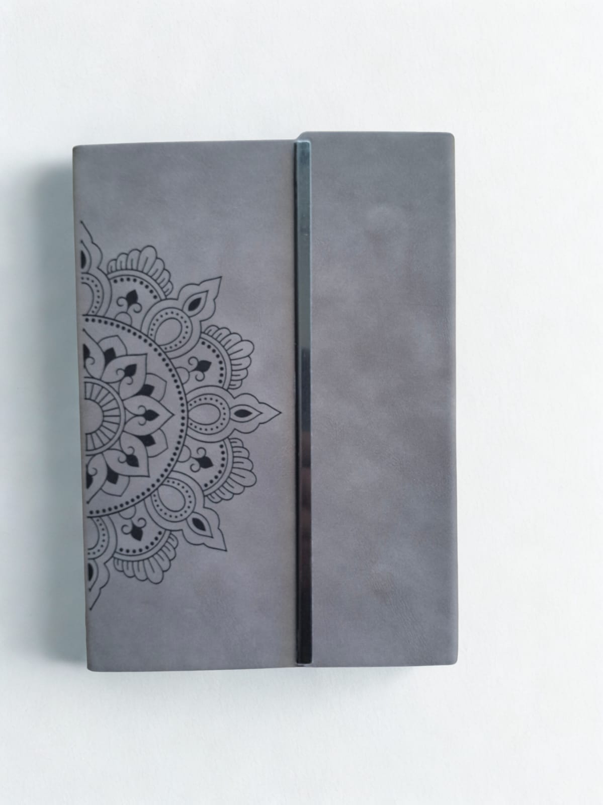 Journal Grey with Half Mandala
