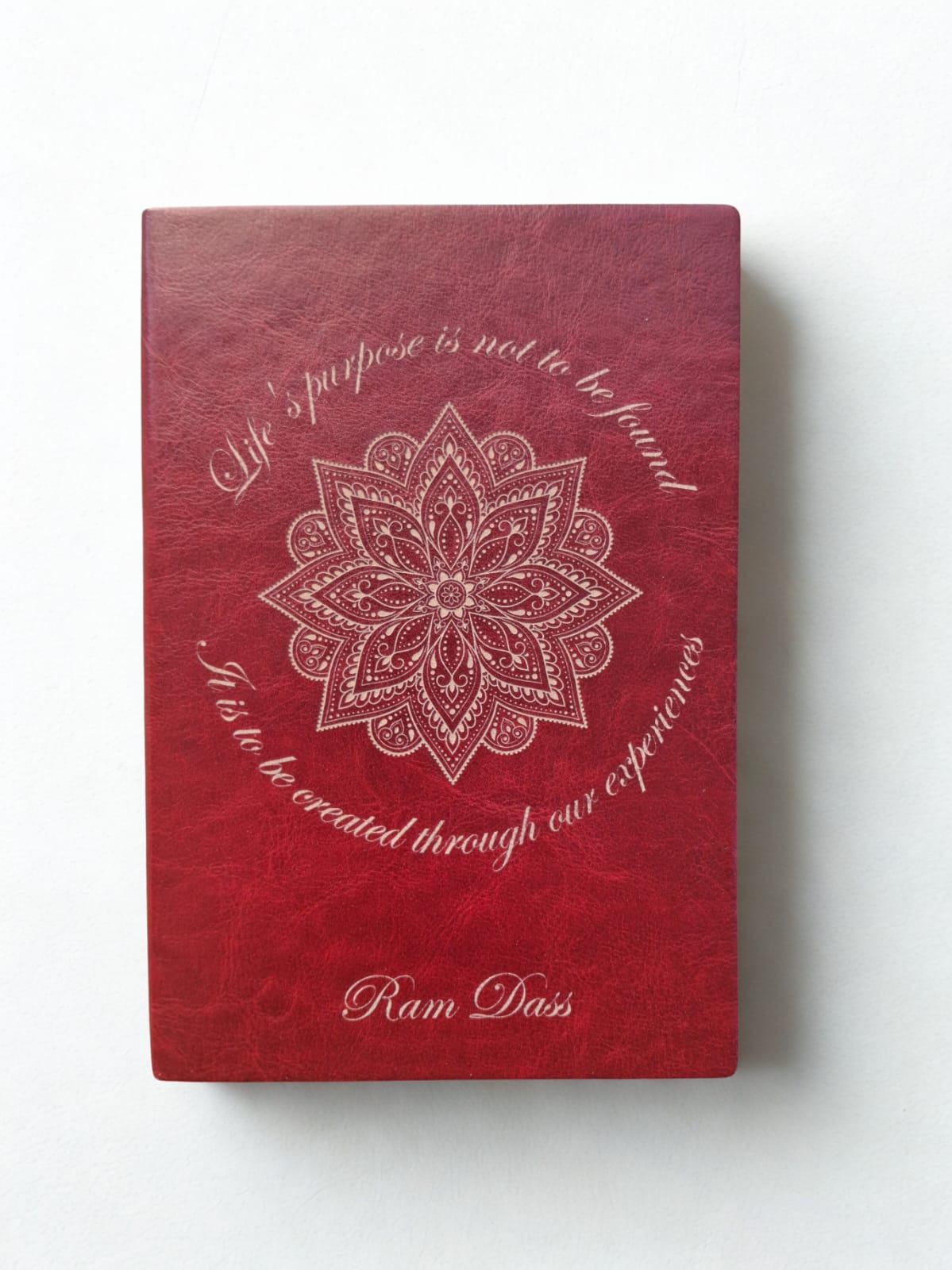 Journal Red Tan with Ram Dass Quote