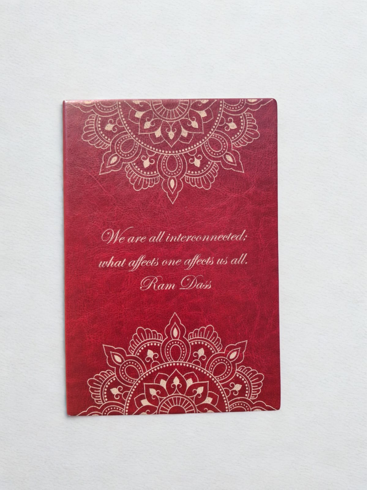 Journal Red Tan with Ram Dass Quote