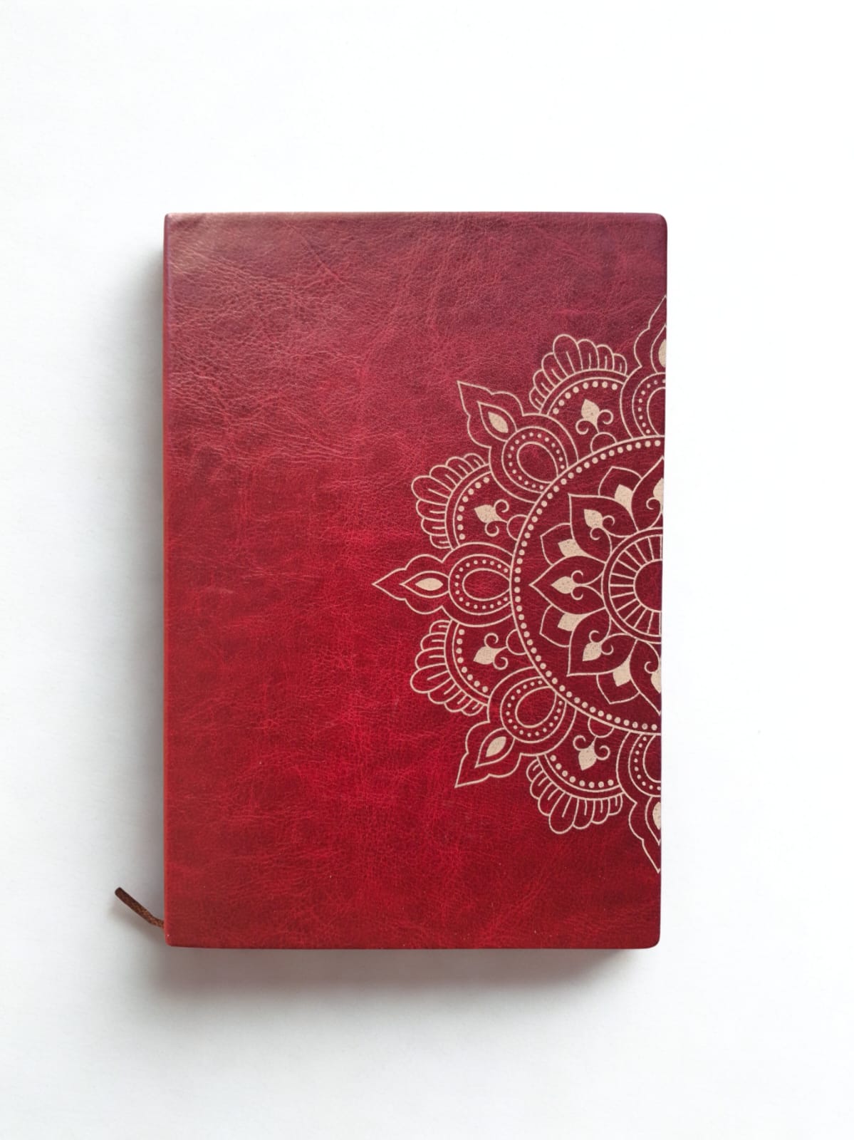 Journal Red Tan Half Mandala