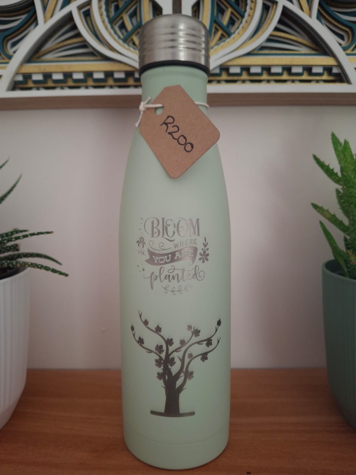 Laser engraved water bottles - Bloom where you are planted